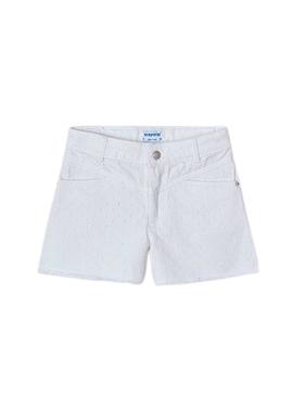 Short Mayoral de sarja branco para menina.