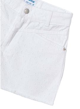 Short Mayoral de sarja branco para menina.