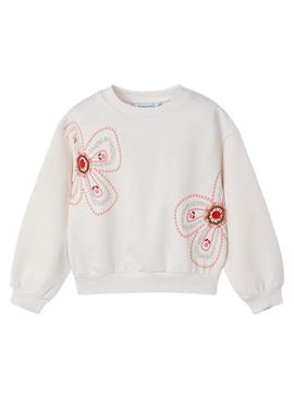 Moletom Mayoral branco fantasia para menina