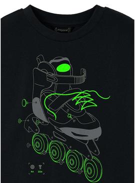 Camiseta Mayoral patin brilhante cinza para menino