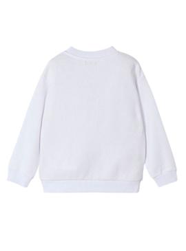 Blusa de moletom branca Mayoral em relevo para menino