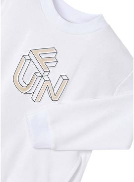 Blusa de moletom branca Mayoral em relevo para menino