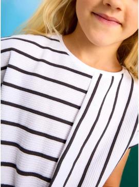 Conjunto Mayoral calça e camiseta às riscas para menina