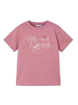 Camisa Mayoral bordada praia para menino