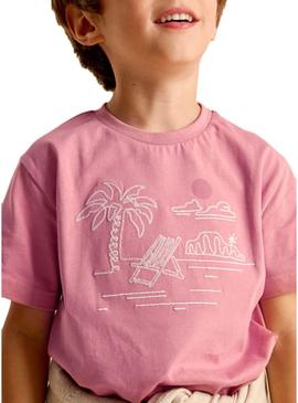 Camisa Mayoral bordada praia para menino