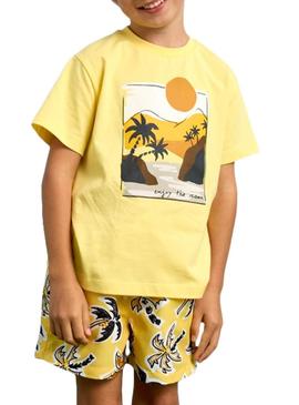 Camisa Mayoral paisagem amarela para menino.