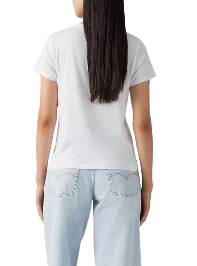 Camiseta Levi's The Perfect Tee Serif branca para mulher.
