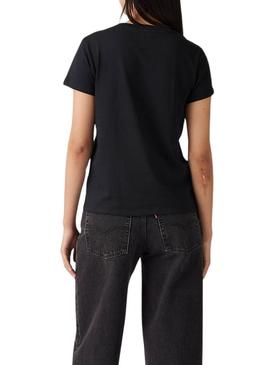 Camiseta Levi's The Perfect Tee Ophelia Floral preta para mulher.