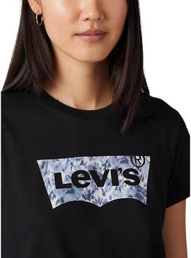 Camiseta Levi's The Perfect Tee Ophelia Floral preta para mulher.