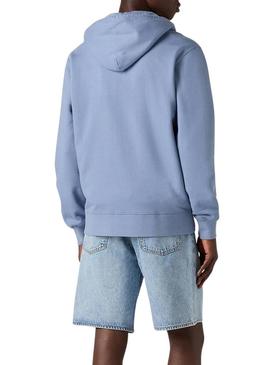 Camisola Levis Zip Up azul para homens.