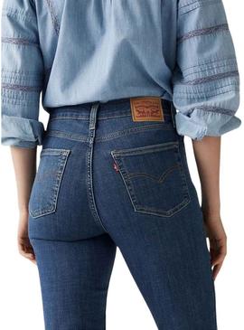 Calça jeans Levi's 724 High-Rise Straight azul para mulher