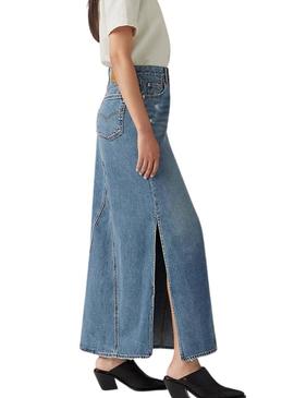 Saia de ganga Levi's Iconic azul para mulher.