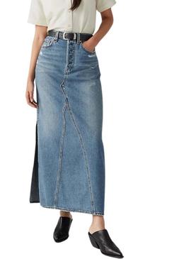 Saia de ganga Levi's Iconic azul para mulher.