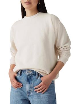 Moletom Levi's Everyday branco para mulher.