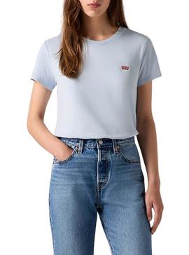 Camiseta Levi's Perfect Tee Skyway azul para mulher.