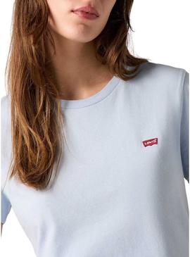 Camiseta Levi's Perfect Tee Skyway azul para mulher.