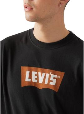 Camiseta Levis Vintage preta para homem.