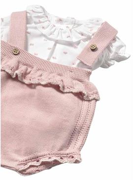 Conjunto Mayoral macacão de tricô e blusa para recém-nascido