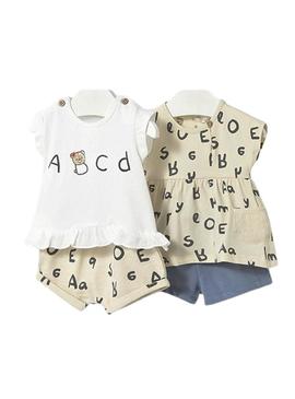 Conjunto de 4 peças Mayoral estampado recém-nascido
