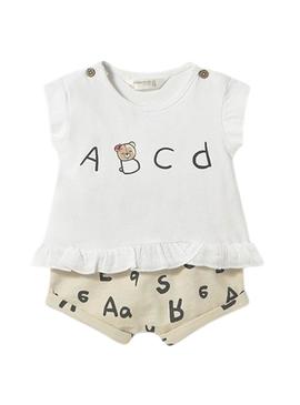 Conjunto de 4 peças Mayoral estampado recém-nascido