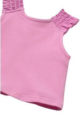 Conjunto Mayoral 3 peças de banho rosa para bebê.