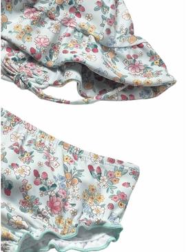 Conjunto Mayoral 3 peças banheiro flores para bebê