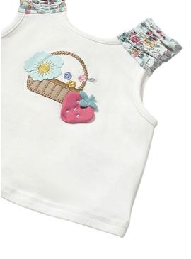 Conjunto Mayoral 3 peças banheiro flores para bebê