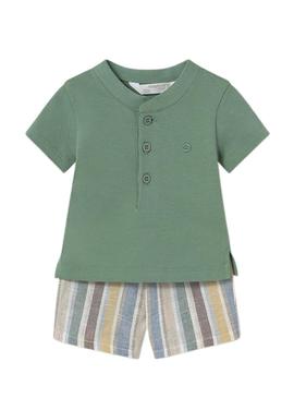Conjunto Mayoral bermuda e polo recém-nascido
