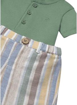 Conjunto Mayoral bermuda e polo recém-nascido