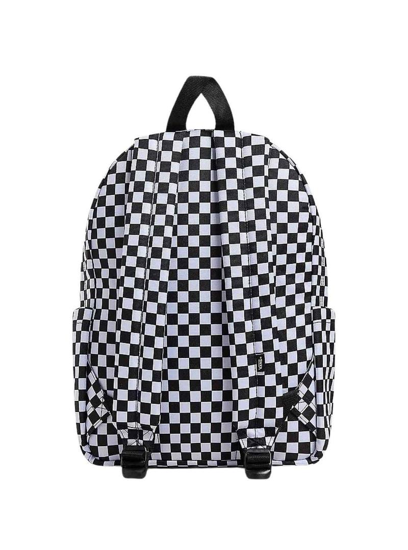 Mochila Vans Old Skool Grom Check preta para crianças.
