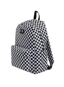 Mochila Vans Old Skool Grom Check preta para crianças.