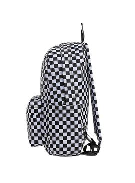 Mochila Vans Old Skool Grom Check preta para crianças.