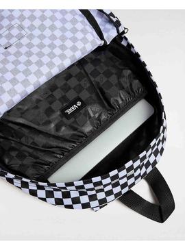 Mochila Vans Old Skool Grom Check preta para crianças.