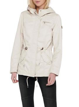 Parka Only Lorca beige para mulher