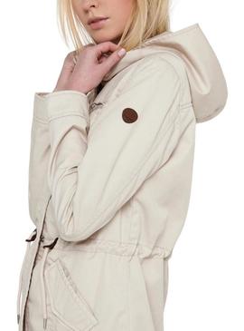 Parka Only Lorca beige para mulher