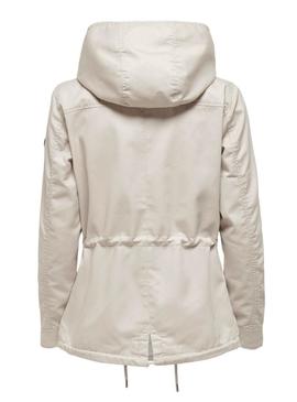 Parka Only Lorca beige para mulher