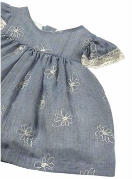 Vestido Mayoral com cueca bordado azul bebê