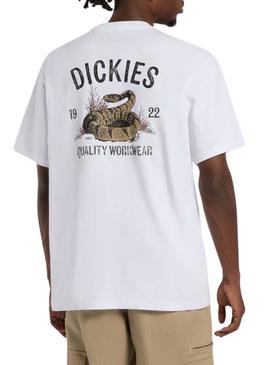 Camiseta Dickies Snake branca para homem.
