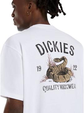 Camiseta Dickies Snake branca para homem.