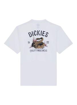 Camiseta Dickies Snake branca para homem.