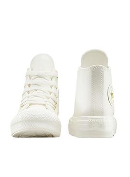 Sapatilhas Converse Chuck Taylor All Star EVA Lift em couro branco para mulher.
