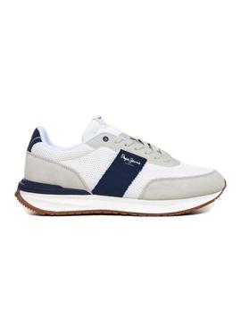 Sapatos Pepe Jeans Buster Knit branco para homem.