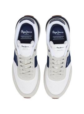 Sapatos Pepe Jeans Buster Knit branco para homem.