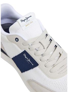 Sapatos Pepe Jeans Buster Knit branco para homem.