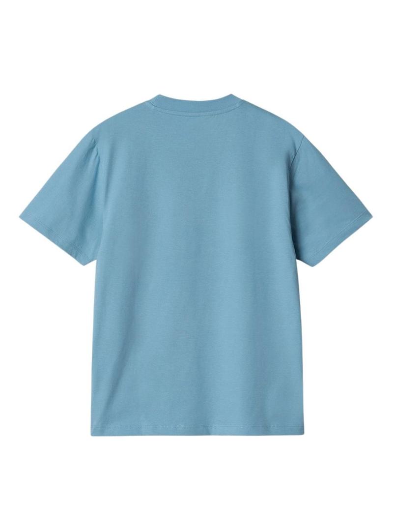 Camiseta Carhartt Script azul para mulher.
