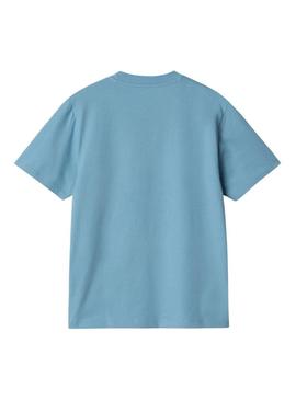 Camiseta Carhartt Script azul para mulher.