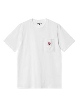 Camiseta Carhartt Pocket Heart branca para homem