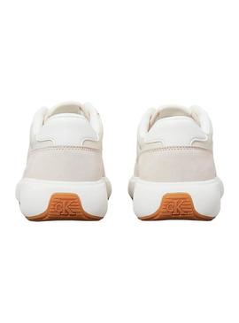 Tênis Calvin Klein Runner Mix bege para mulher.