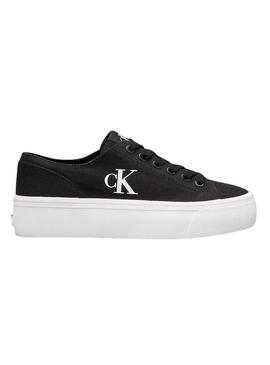 Sapatilhas Calvin Klein Flatform Low pretas para mulher.