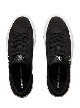 Sapatilhas Calvin Klein Flatform Low pretas para mulher.
